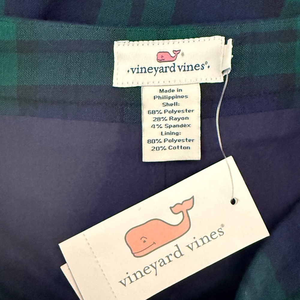 Vineyard Vines Blackwatch Flounce Plaid Skirt Deep Bay-Navy/Green Size-0 NWT - Picture 9 of 10